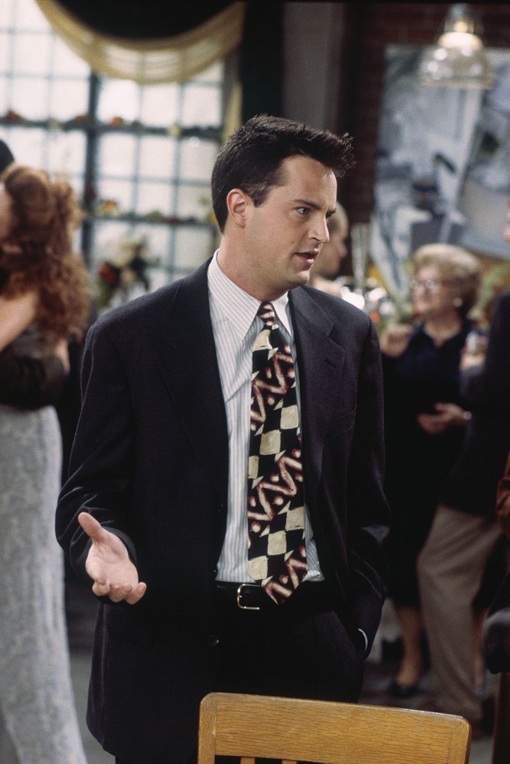 The late American Actor Matthew Perry playing Chandler Bing in the American sitcom Friends